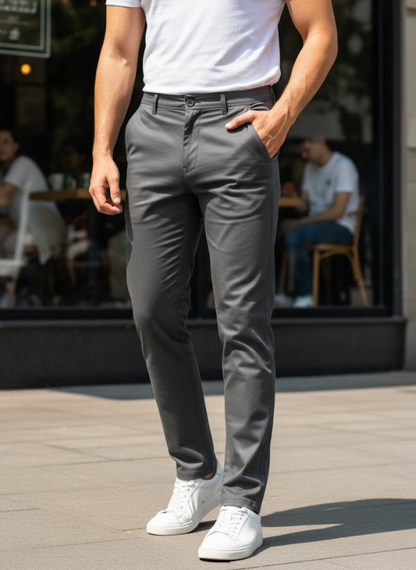 Men’s Slim Fit Grey Cotton trouser
