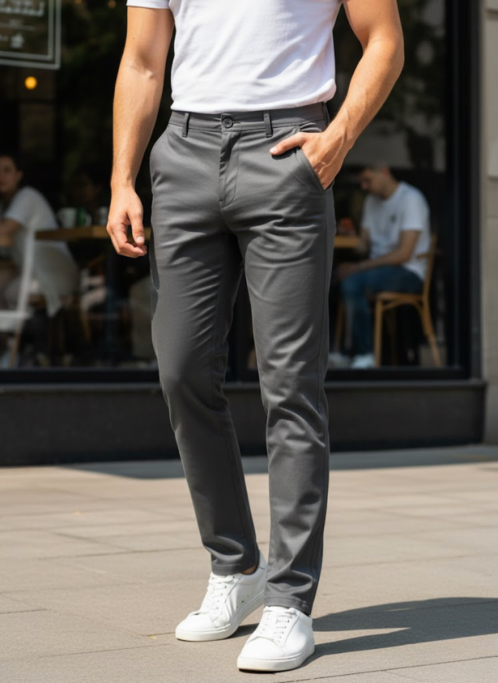 Men’s Slim Fit Grey Cotton trouser