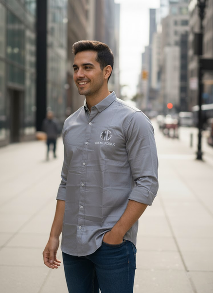 Men’s Stylish Grey Shirt with Back Design