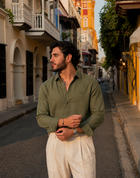 Men’s Olive Green Cotton Shirt