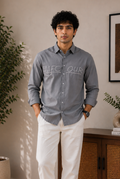 Men's Minimal Grey Casual Shirt | Premium Cotton