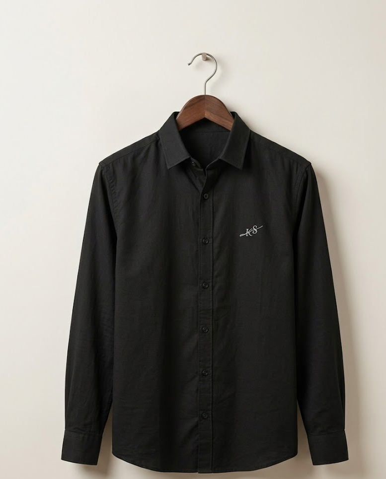 Men’s Classic Black Cotton Shirt