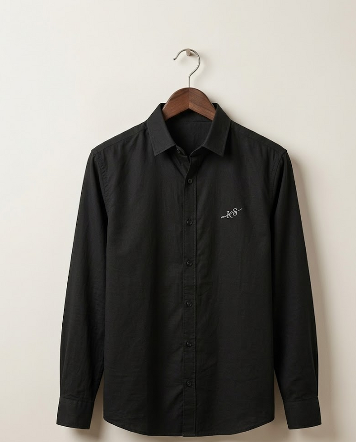 Men’s Classic Black Cotton Shirt