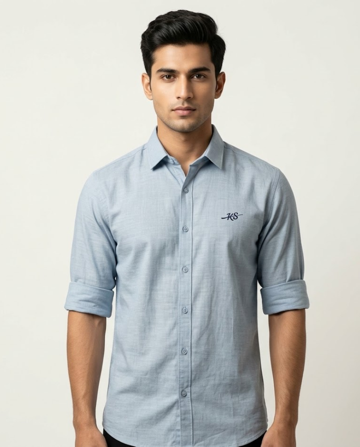 Men’s Light Blue Cotton Shirt