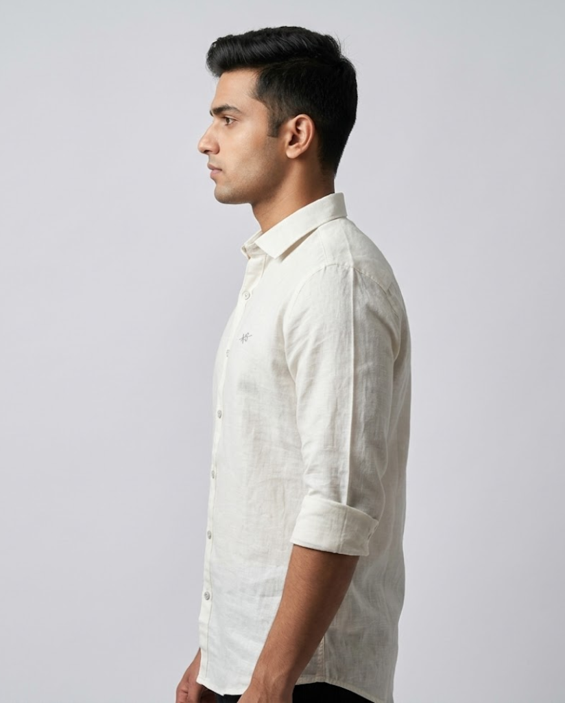Men’s light Beige Cotton Linen Shirt