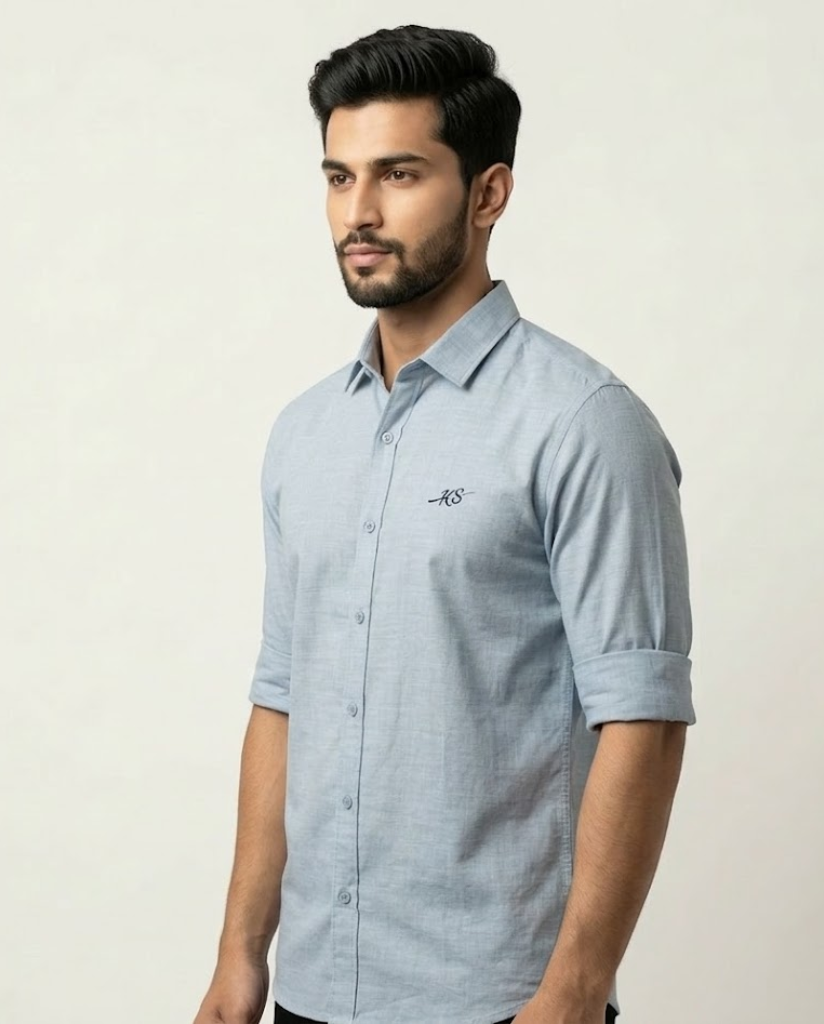 Men’s Light Blue Cotton Shirt