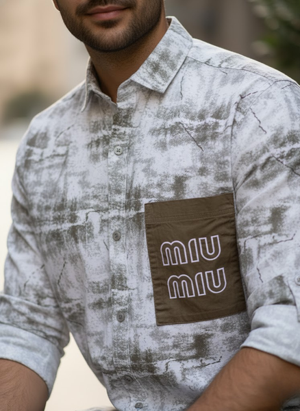 Men’s White Washed Street Shirt – Street Luxe Edition