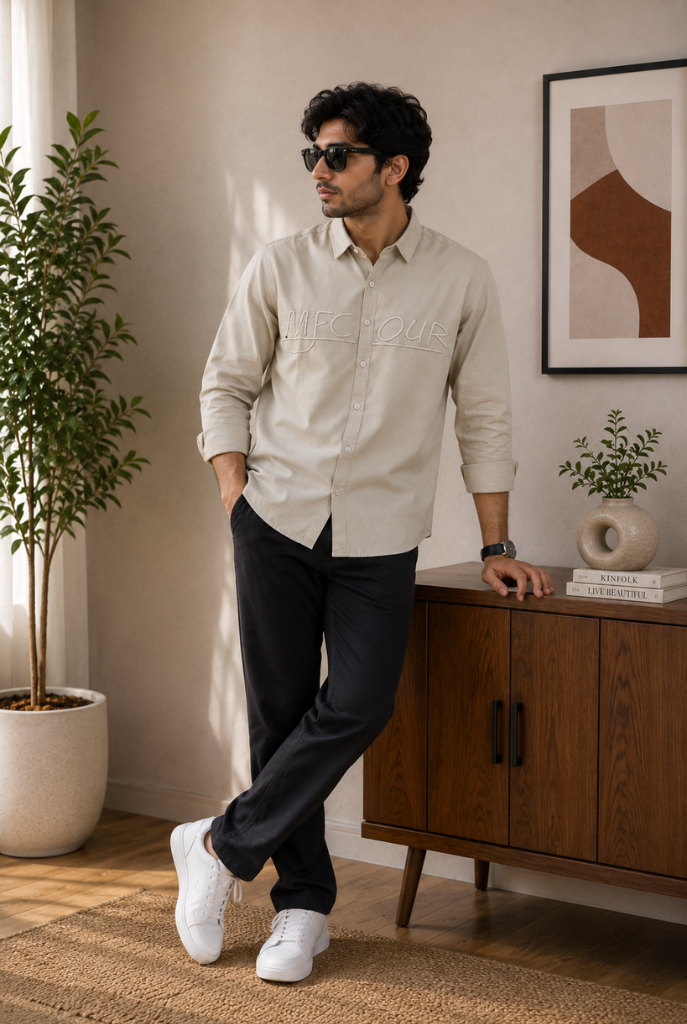 Minimal Beige Casual Shirt Premium Style