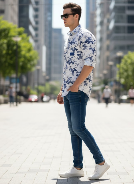 Men’s Blue Mirage Shirt – Urban Luxe Collection