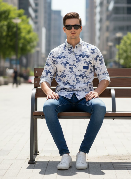 Men’s Blue Mirage Shirt – Urban Luxe Collection