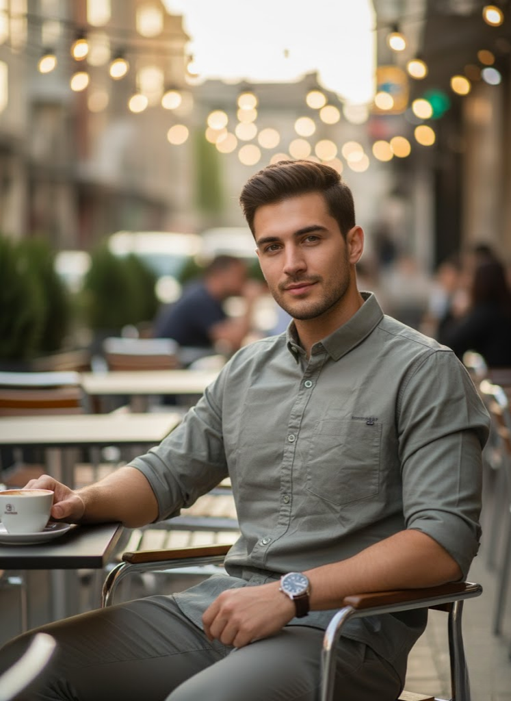 Sage Grey Slim Fit Casual Shirt – Men’s Premium Everyday Essential