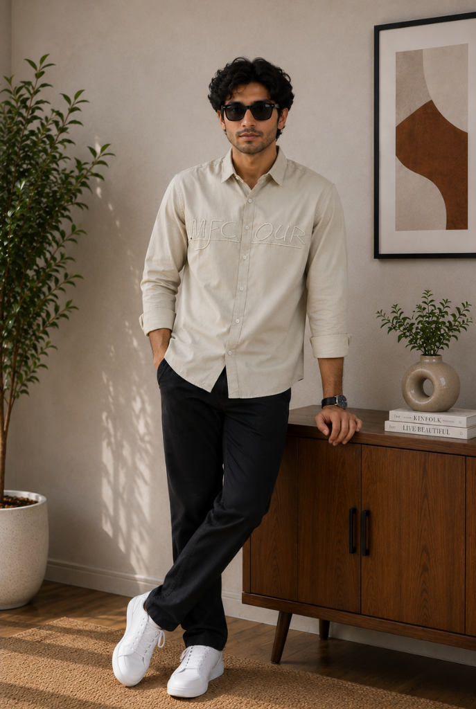 Minimal Beige Casual Shirt Premium Style