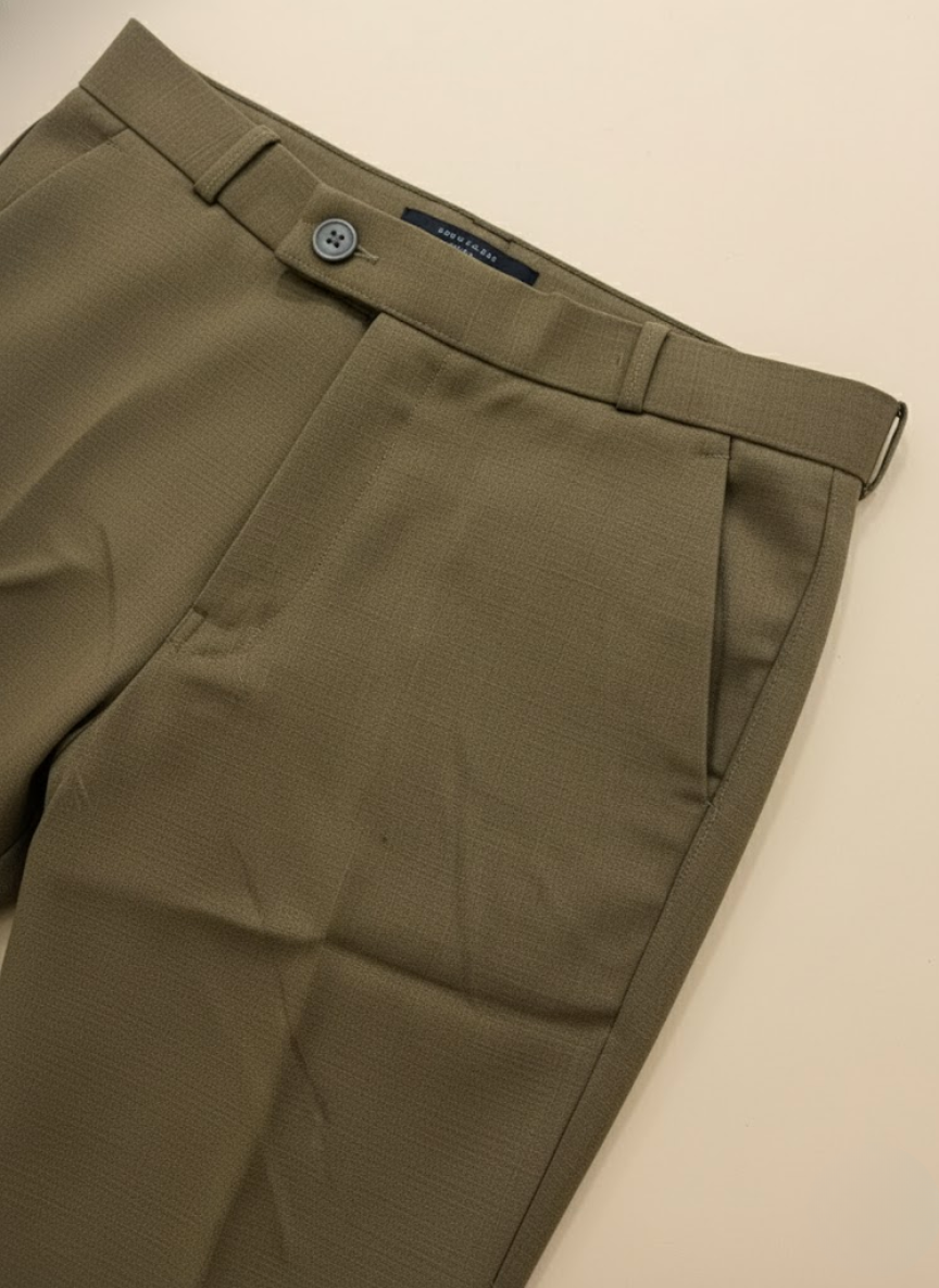 Men’s Brown Formal Slim Fit linen Trousers