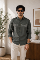 Men's Minimal Olive Casual Shirt | Premium Cotton
