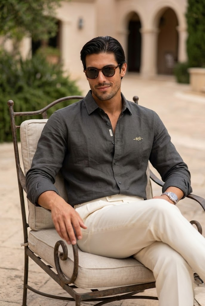 Men’s Dark Olive Cotton Smart Casual Shirt