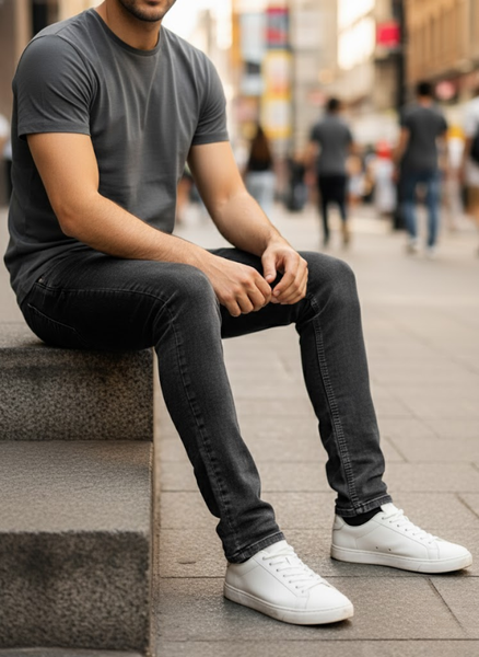 Premium Men’s Slim-Fit Black Denim Jeans