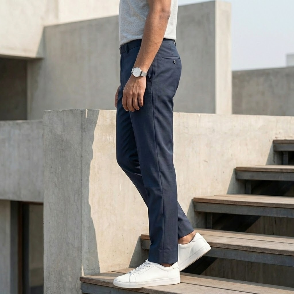 Men’s Charcoal Grey Slim Fit Formal Trousers with Tailored Finish