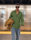 Men’s Olive Green Cotton Shirt