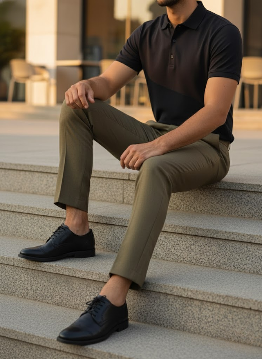 Men’s Brown Formal Slim Fit linen Trousers