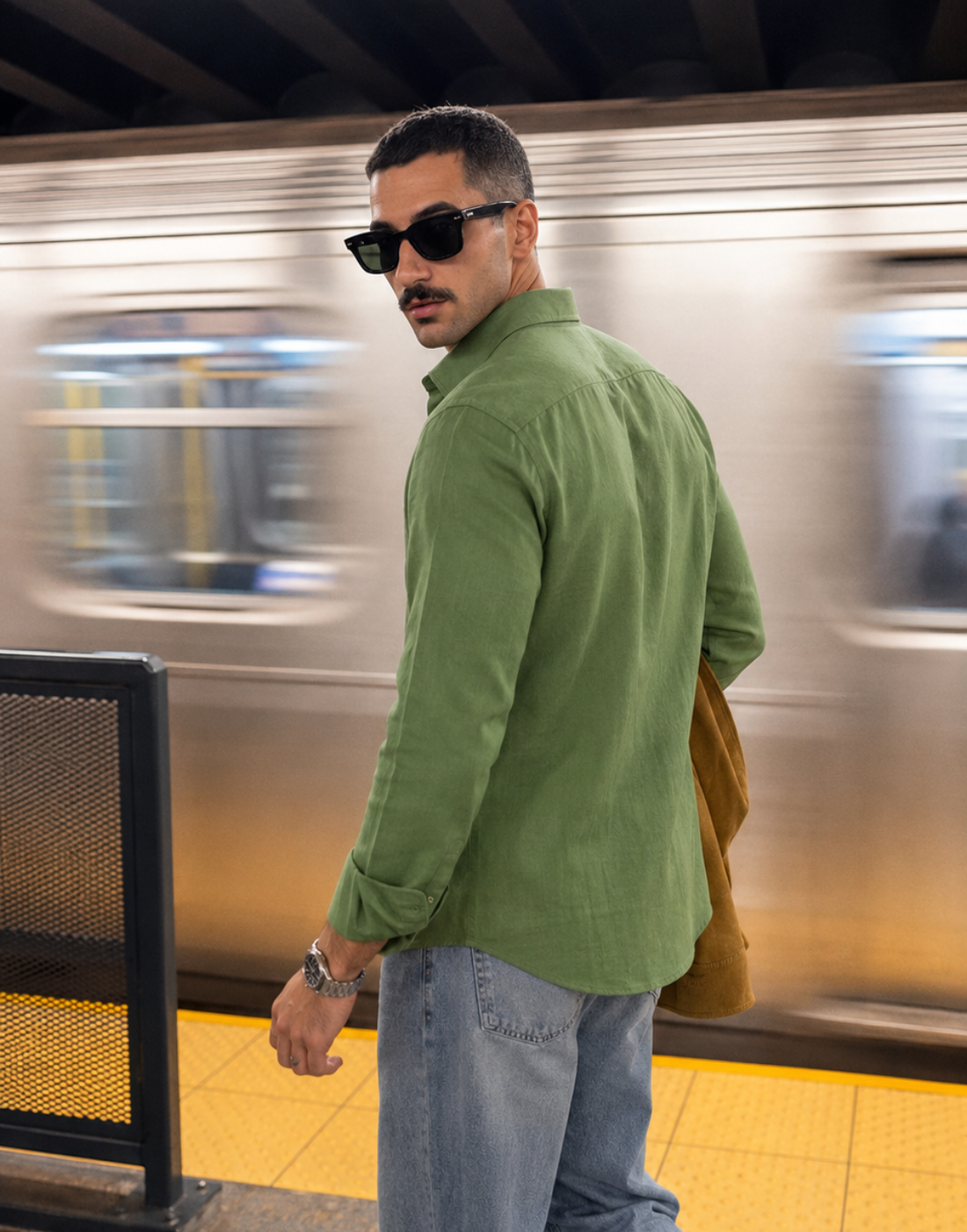 Men’s Olive Green Cotton Shirt