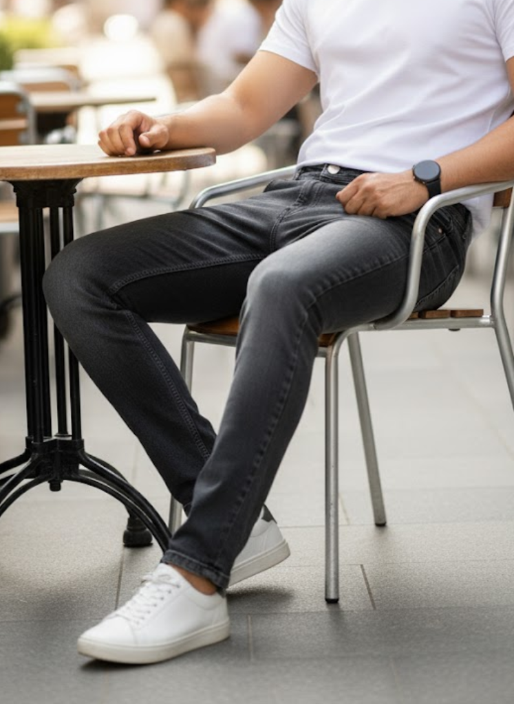 Charcoal Black Washed Jeans – Everyday Slim Fit