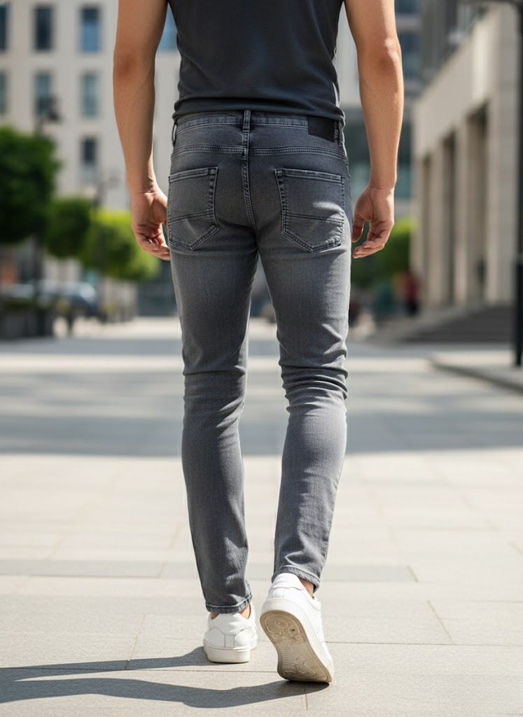 Charcoal Black Washed Jeans – Everyday Slim Fit