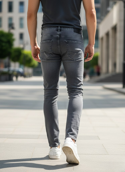 Charcoal Black Washed Jeans – Everyday Slim Fit