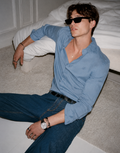 Men’s Steel Blue Cotton Shirt