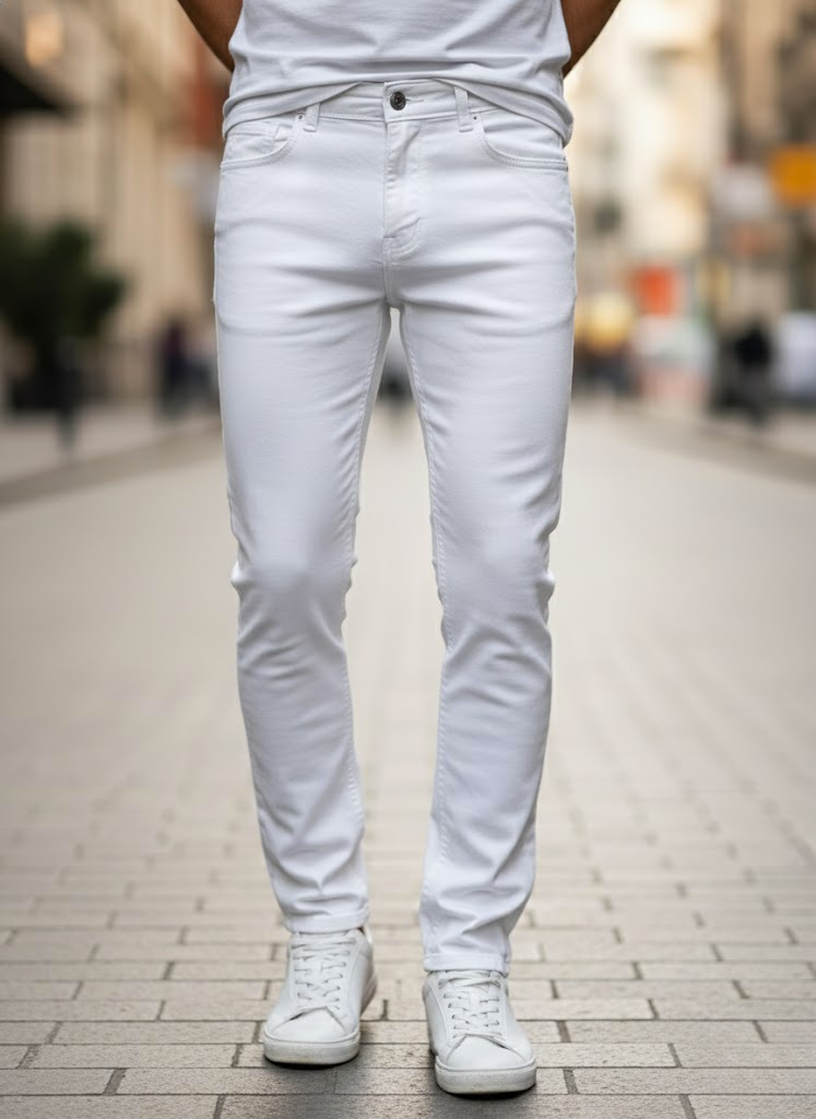 White Slim Fit Jeans – Classic All-Season Essential