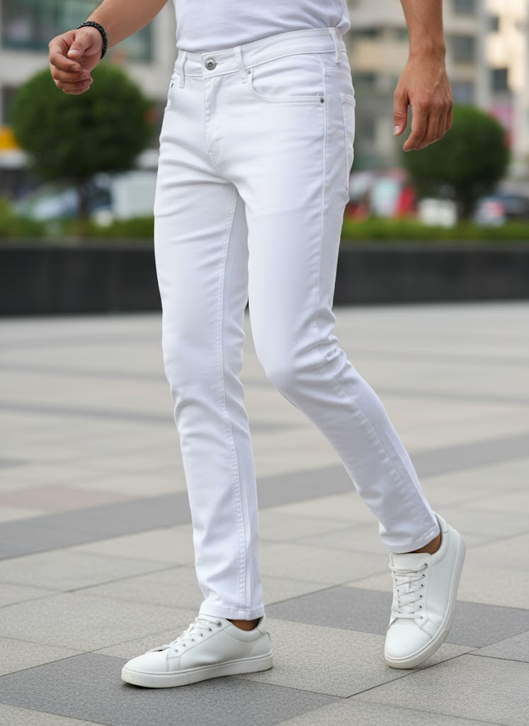 White Slim Fit Jeans – Classic All-Season Essential