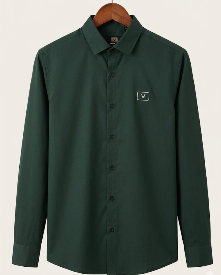 Men’s Emerald Green Satin Shirt with Sleek Modern Fit