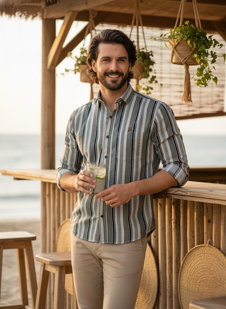 Multi-Stripe Men's Casual Shirt