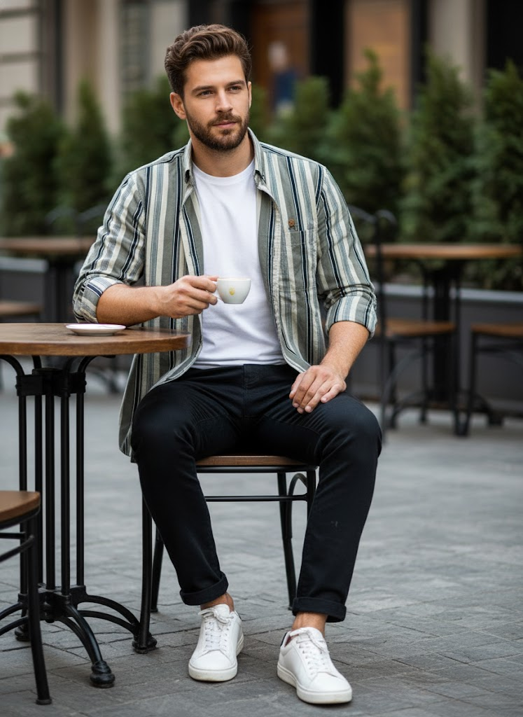 Multi-Stripe Men's Casual Shirt