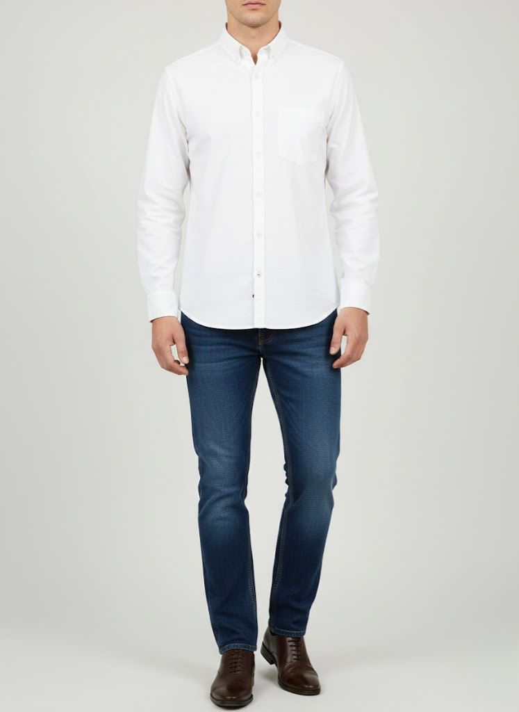 Classic White Slim Fit Casual Satin Shirt – Men’s Premium Everyday Essential