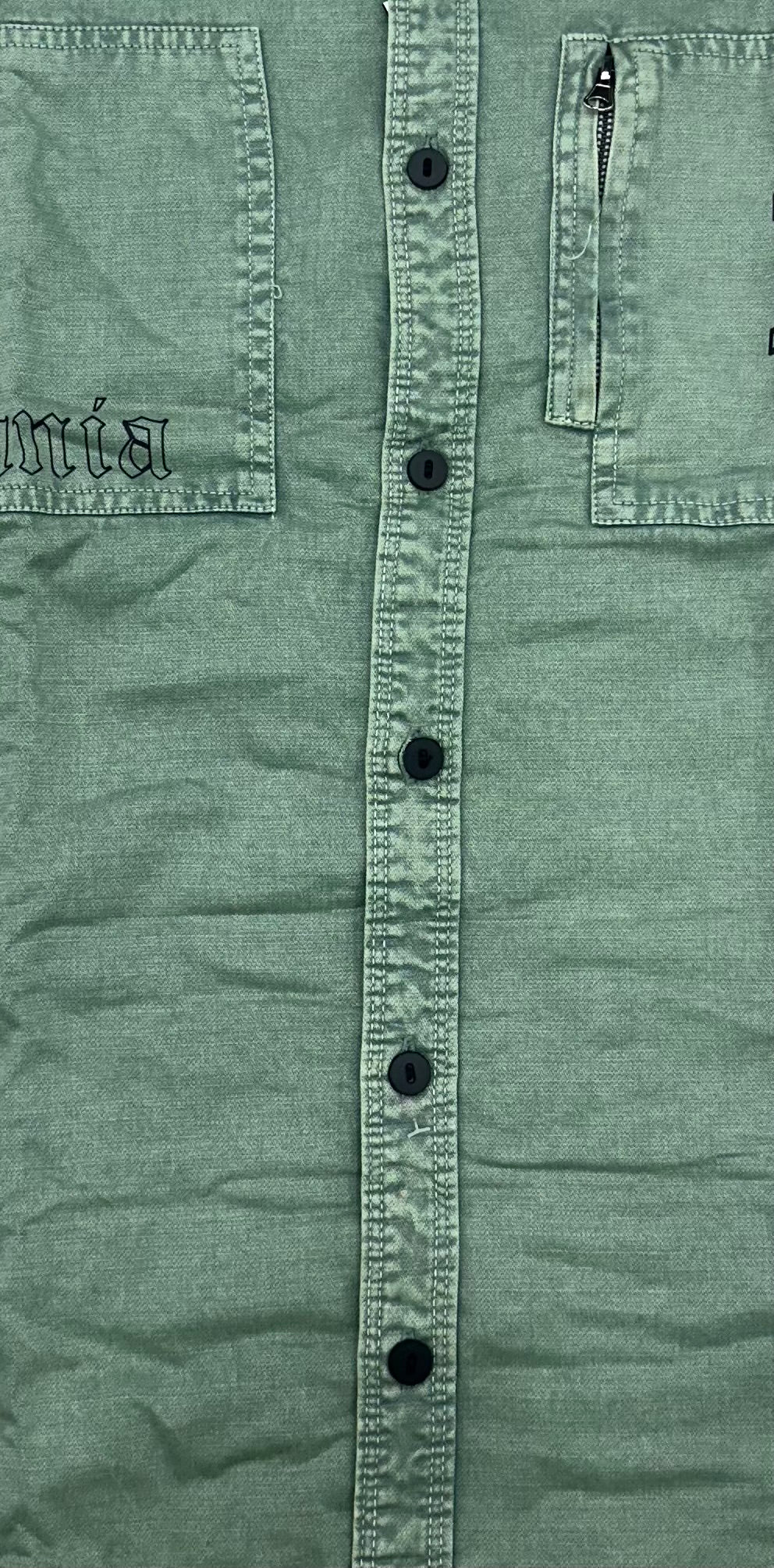 Men’s Sage Green Utility Denim Shirt – Everyday Classic