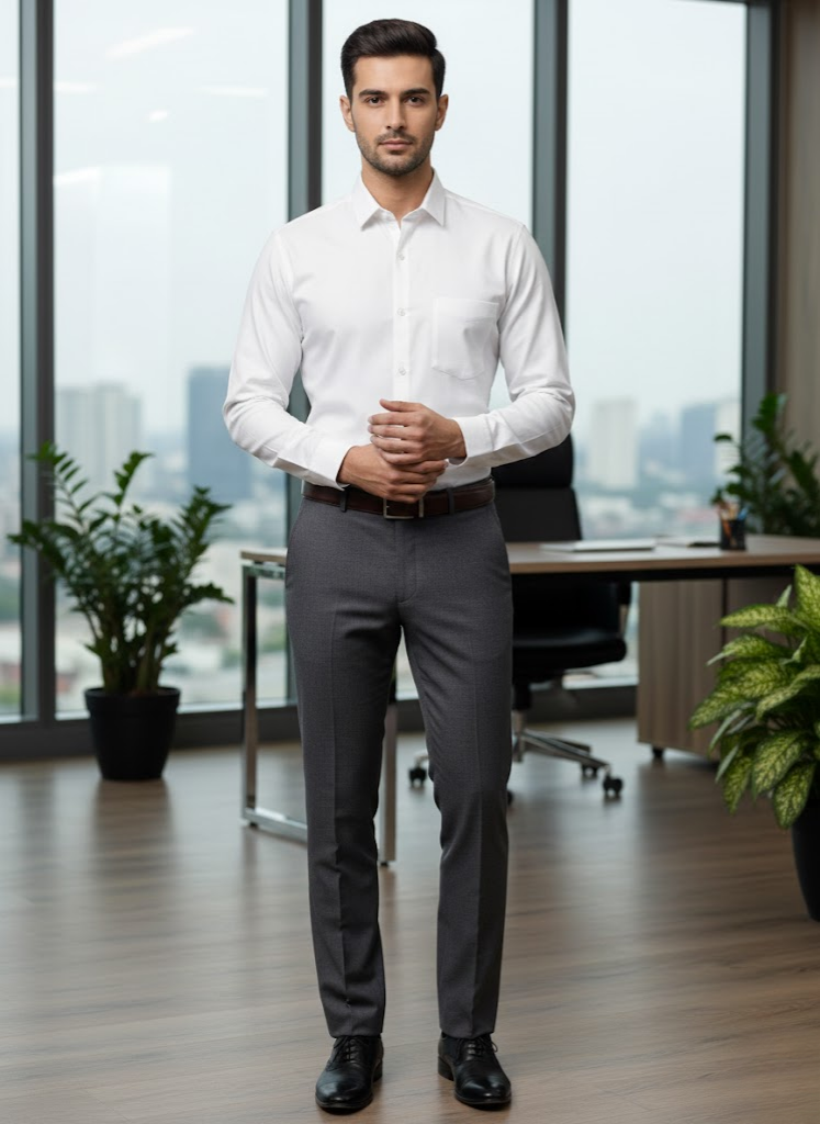 Classic White Slim Fit Casual Satin Shirt – Men’s Premium Everyday Essential
