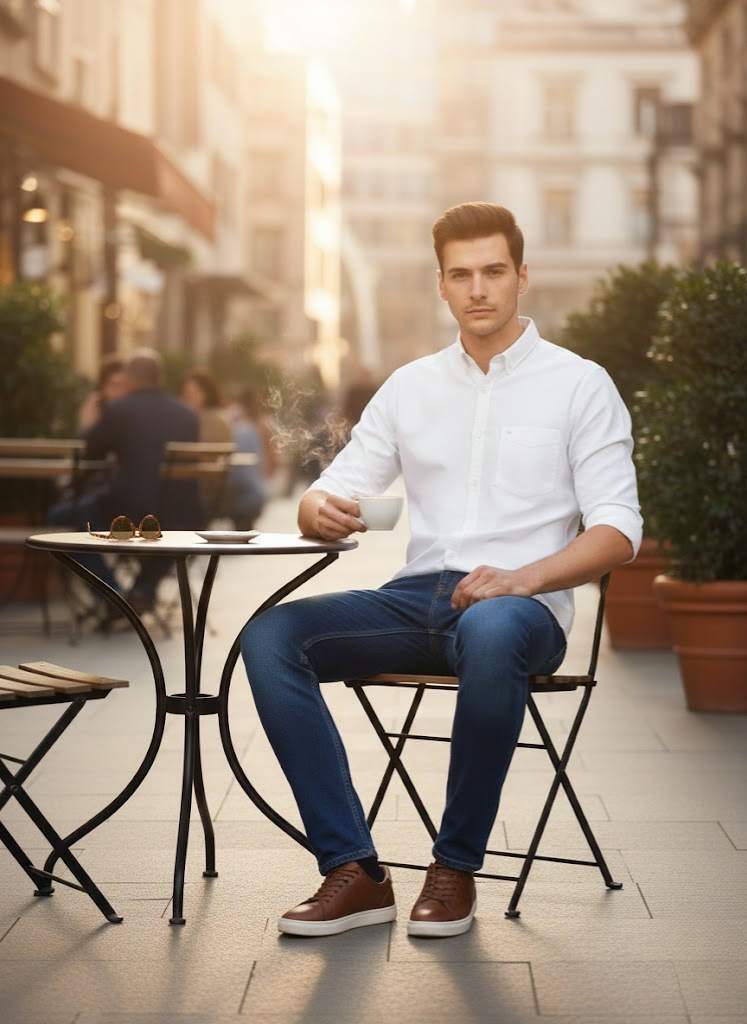 Classic White Slim Fit Casual Satin Shirt – Men’s Premium Everyday Essential