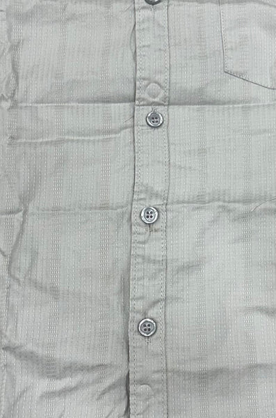 Men’s Light Grey Striped Cotton Slim Fit Casual Shirt