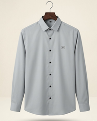 Men’s Premium Grey Satin Shirt with Smooth Finish
