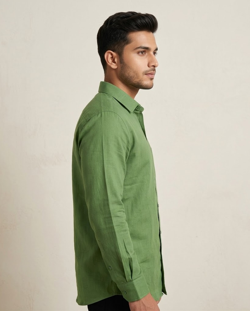 Men’s Olive Green Cotton Shirt