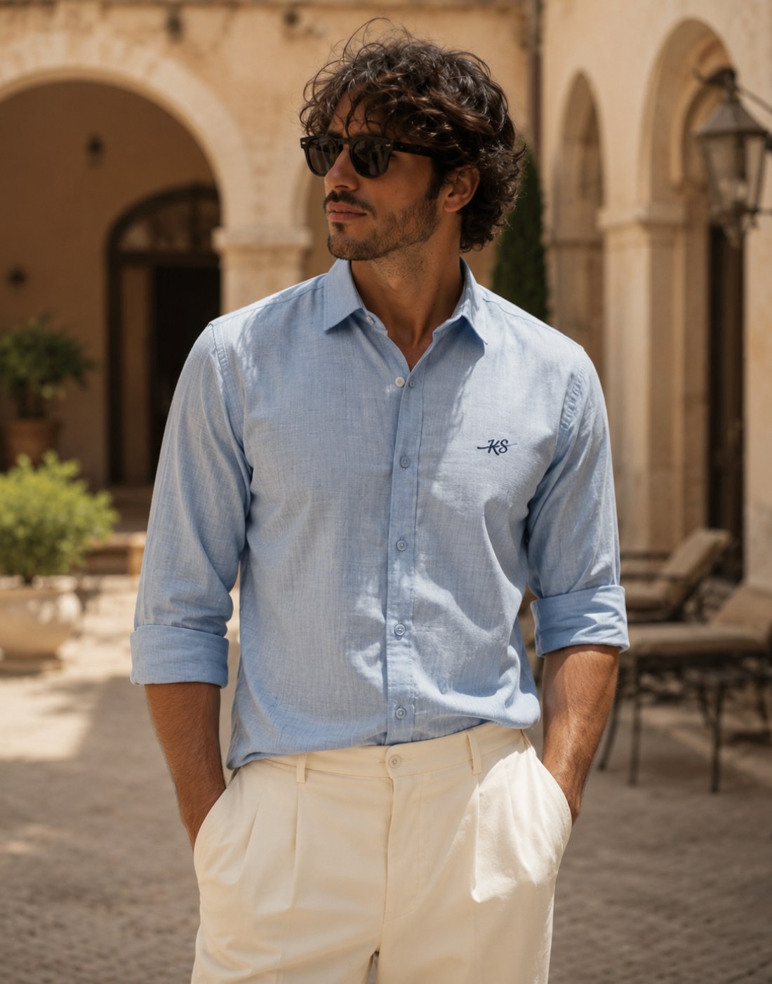 Men’s Light Blue Cotton Shirt