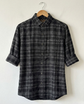 Men's Charcoal Black Checked Shirt | Premium Cotton