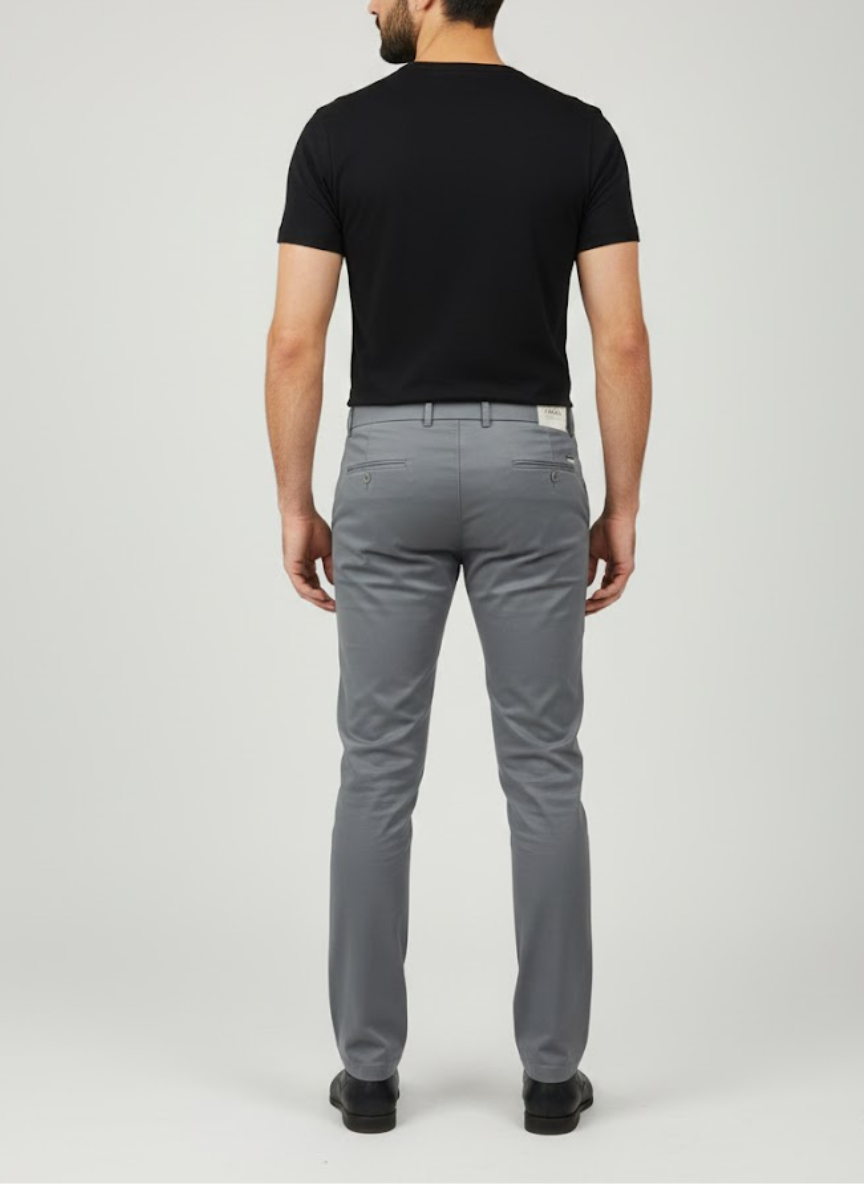 Men’s Graphite Grey Slim Fit Stretch Pants – Ultra-Comfort Performance Fabric