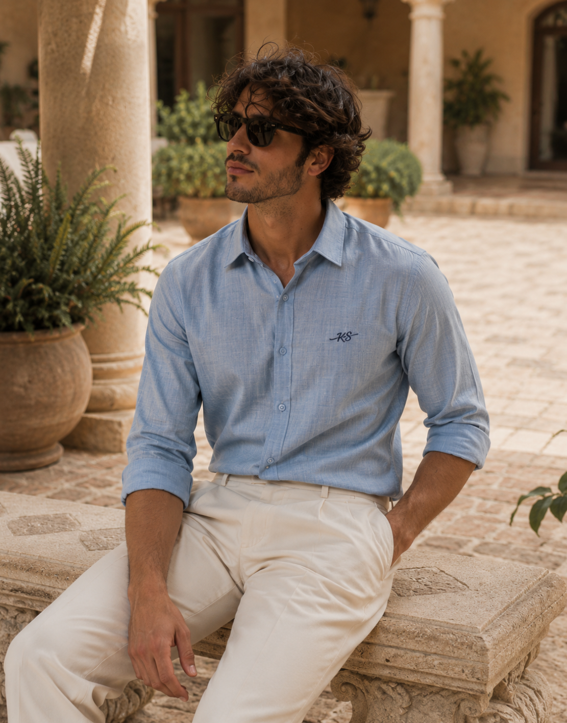 Men’s Light Blue Cotton Shirt