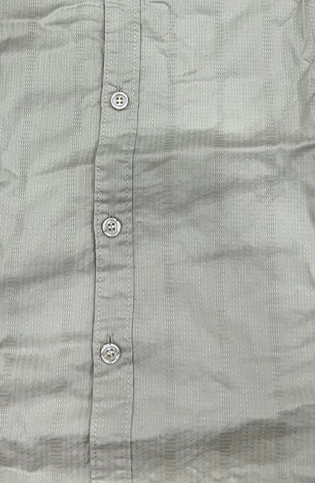 Men’s Light Beige Cotton Slim Fit Casual striped Shirt