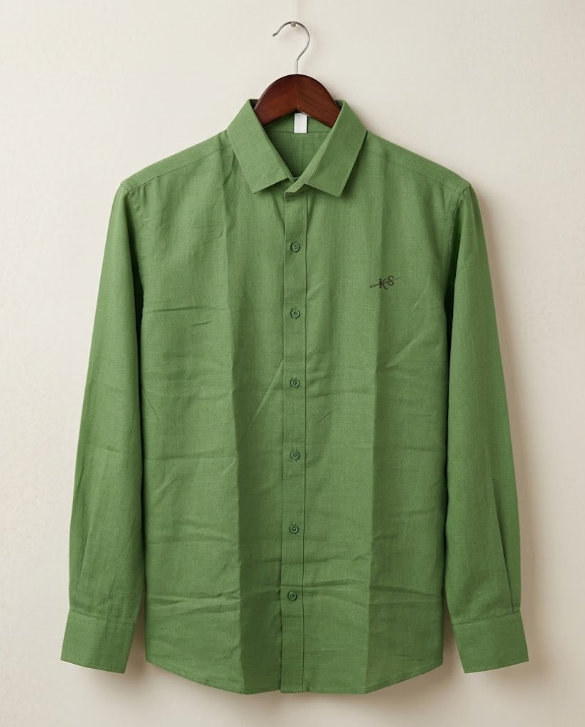 Men’s Olive Green Cotton Shirt