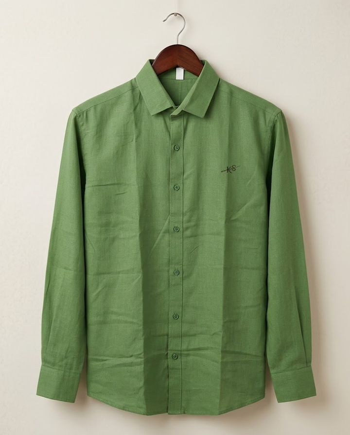 Men’s Olive Green Cotton Shirt