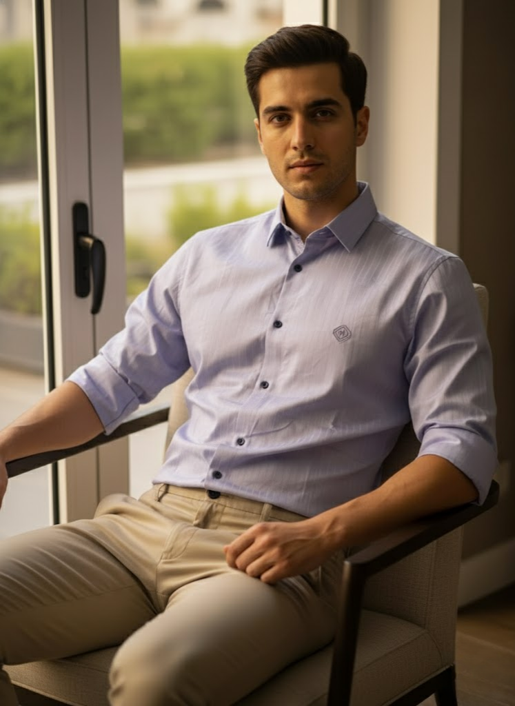 Men’s Pastel Lavender Striped Shirt