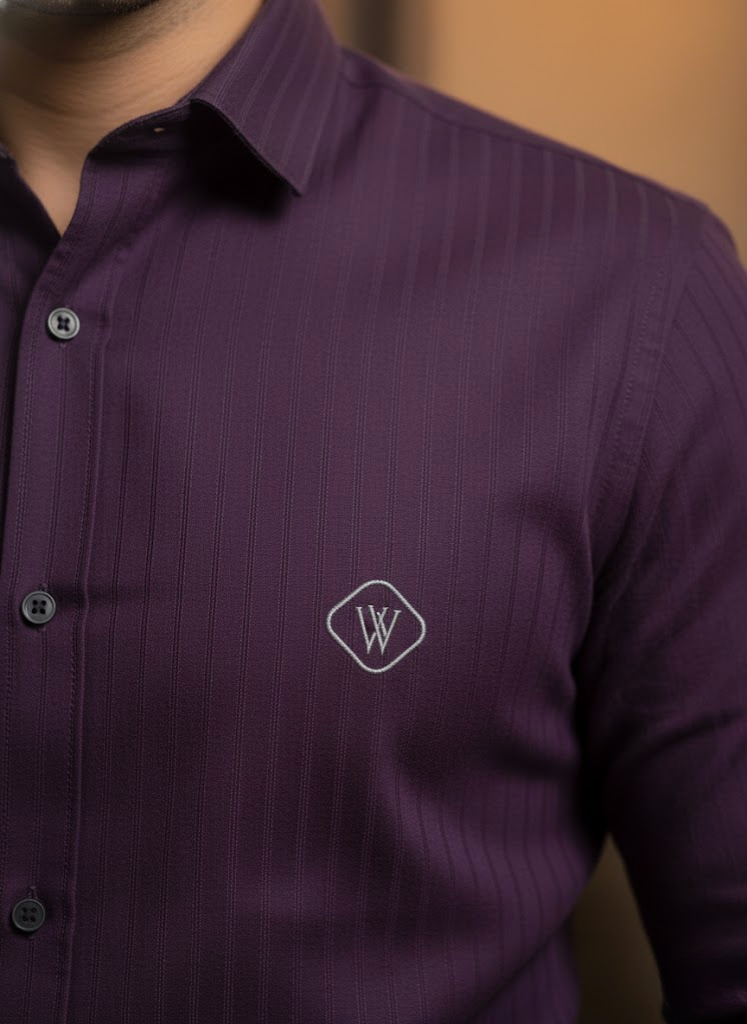 Men’s Deep Plum Striped Shirt