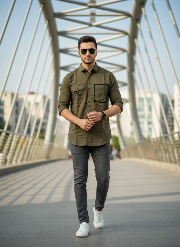 Men’s Brown Utility Shirt